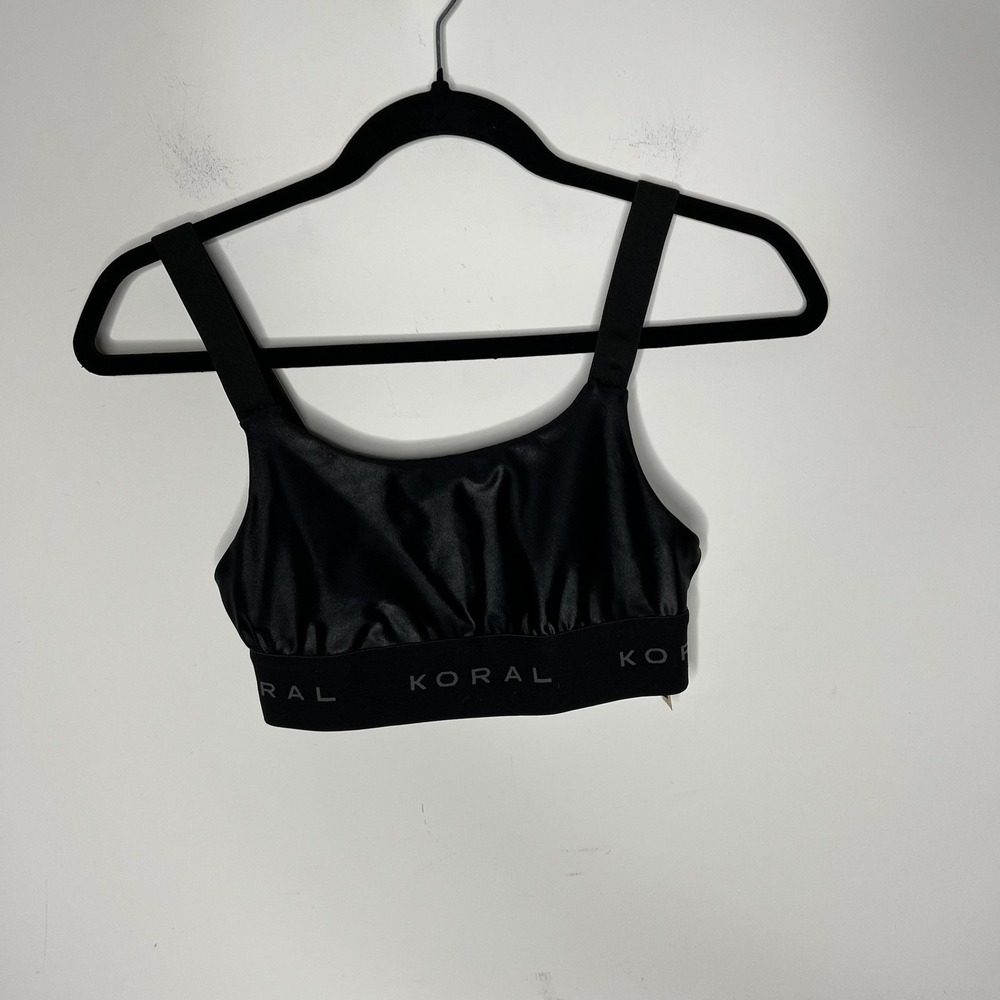 KORAL Sports Bra Womens XS Black Dare Bra Barry's Logo‎ Made in USA Athletic
